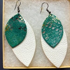 Leather Feather Earrings